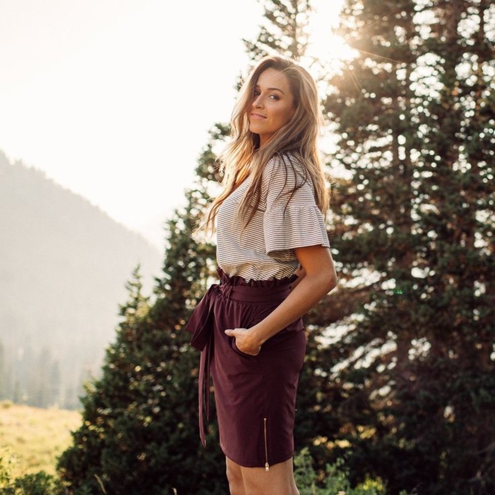 Albion Fit Paperbag Skirt with Tie